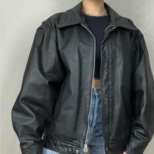 Vintage leather bomber